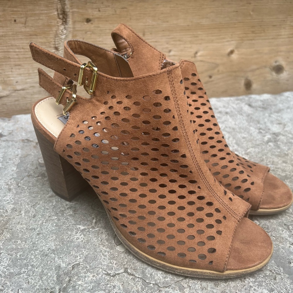 Steve Madden Peep Toe Ankle Buckle Heel Booties